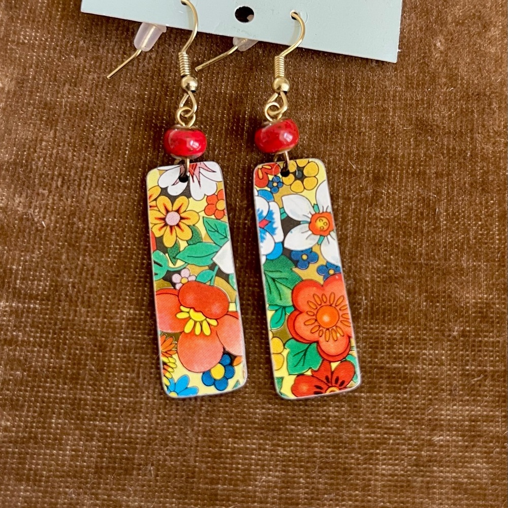 Floral Multicolor Dangle Earrings